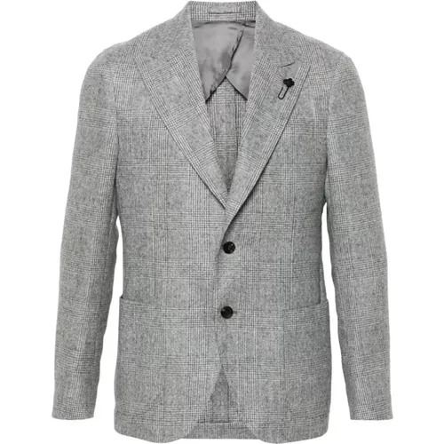 Prince of Wales Check Wool Blazer , male, Sizes: 2XL - Lardini - Modalova