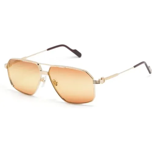 Gold Sunglasses with Accessories , male, Sizes: 61 MM - Cartier - Modalova