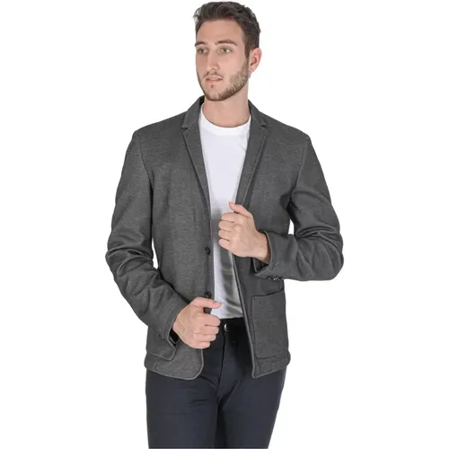 Grey Cotton Blend Blazer , male, Sizes: 3XL, XL, 2XL, S, M, L - Calvin Klein - Modalova