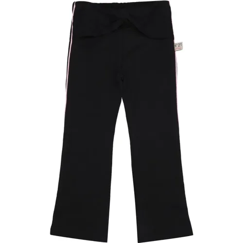 Schwarze Baumwoll-Kinderhose mit elastischem Bund - N21 - Modalova