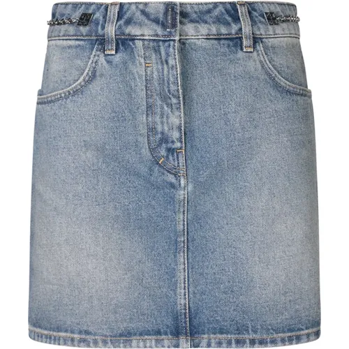 Denim Skirt 4G Metal Elements , female, Sizes: S - Givenchy - Modalova