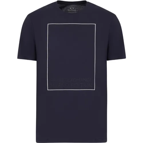 Logo Quadro T-shirts and Polos , male, Sizes: L, M, XS, S - Armani Exchange - Modalova