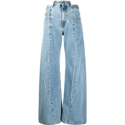 Blaue Jeans mit Décortiqué Bund , Damen, Größe: S - Maison Margiela - Modalova