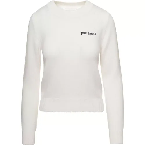 Weiße Classic Logo Sweater - Palm Angels - Modalova