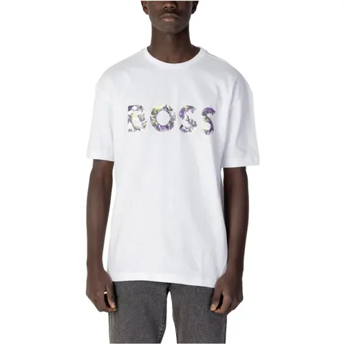 Printed T-Shirt - Short Sleeves , male, Sizes: M - Hugo Boss - Modalova