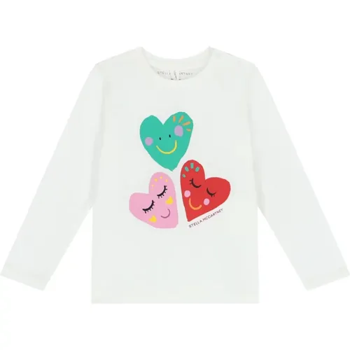 Langarm T-Shirt mit Herzdruck - Stella Mccartney - Modalova