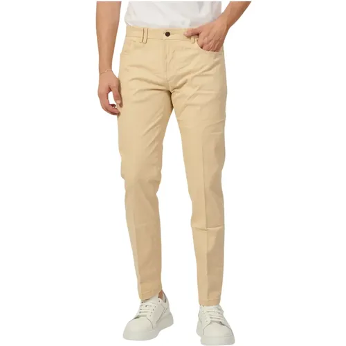 Cotton Slim Fit 5-Pocket Trousers , male, Sizes: W31, W32, W30, W40, W38, W34, W33, W36 - YES ZEE - Modalova