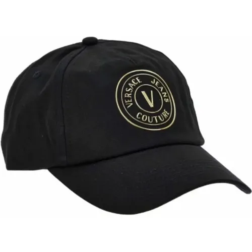 Baumwoll V-Emblem Baseball Cap für Männer - Versace Jeans Couture - Modalova