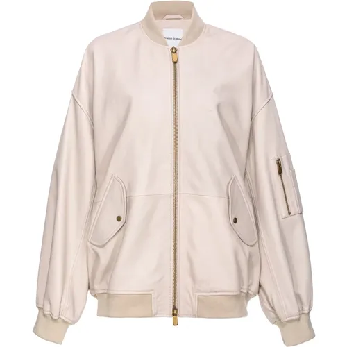 Organic Nappa Leather Bomber Jacket , female, Sizes: XS, S - pinko - Modalova