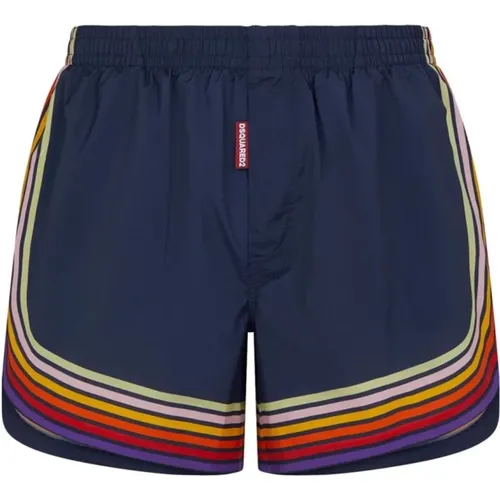 Branded Stripe Swimshorts , male, Sizes: M, L, XL - Dsquared2 - Modalova