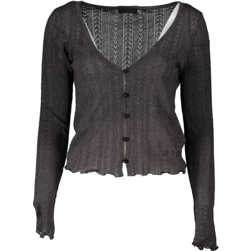 Chic Knit Cardigan with V-Neck , female, Sizes: L, XS - Guess - Modalova