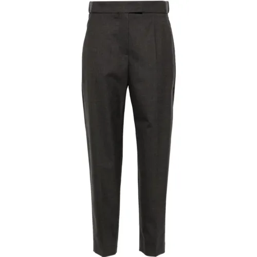 Dark Grey Flannel Pants , female, Sizes: S, L, XS - BRUNELLO CUCINELLI - Modalova