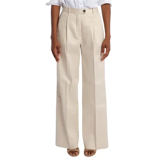 Linen/Cotton Trousers , female, Sizes: W32, W26, W31 - Nine In The Morning - Modalova
