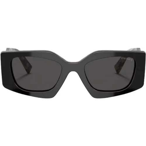 Unregelmäßige quadratische Sonnenbrille mit dunkelgrauen Gläsern , Damen, Größe: 51 MM - Prada - Modalova