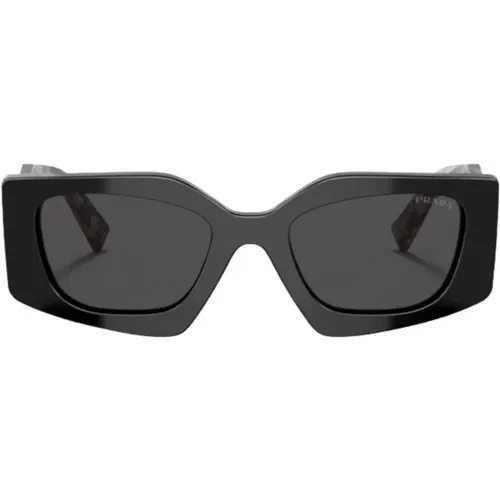 Irregular Square Sungles with Dark Grey Lenses , female, Sizes: 51 MM - Prada - Modalova