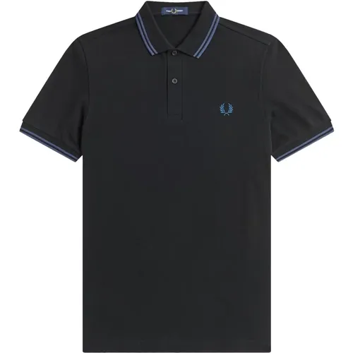 Slim Fit Twin Tipped Polo in /Midnight Blue , male, Sizes: L - Fred Perry - Modalova