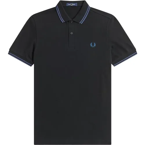 Slim Fit Twin Tipped Polo in /Midnight Blue , male, Sizes: S, XL - Fred Perry - Modalova