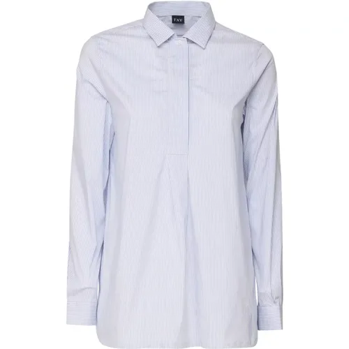 Light Oxford Button Shirt , female, Sizes: M - Fay - Modalova