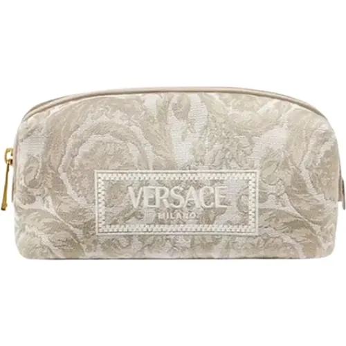 Embroidered Jacquard Barocco Pouch , female, Sizes: ONE SIZE - Versace - Modalova