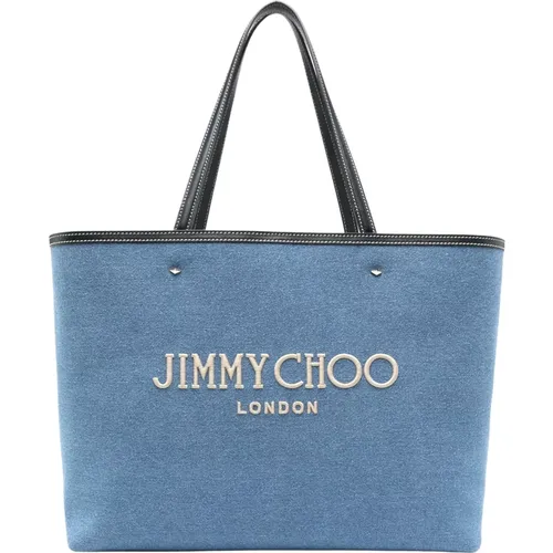 Blau Leder Tote Tasche mit Nieten - Jimmy Choo - Modalova