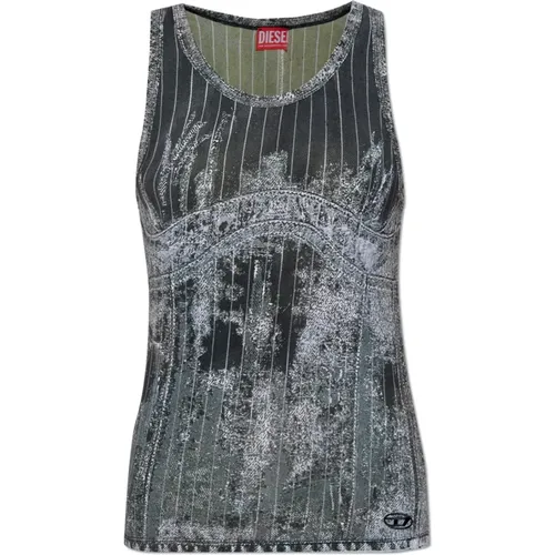 Top mit Print T-Stripe , Damen, Größe: S - Diesel - Modalova