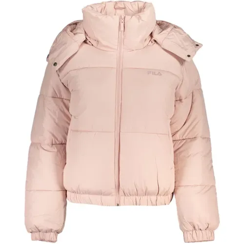 Rosa Polyester Kapuzenjacke mit Taschen - Fila - Modalova