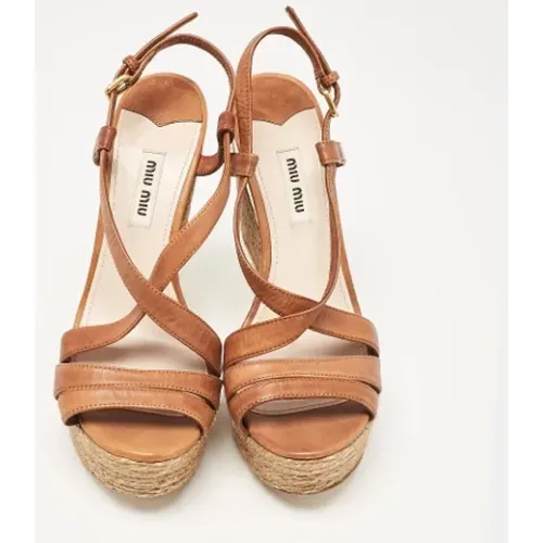 Pre-owned Leder sandals - Miu Miu Pre-owned - Modalova