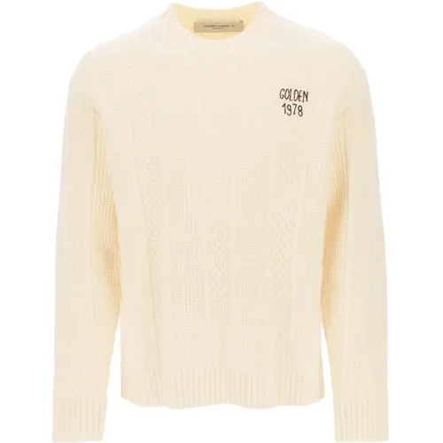 Hand-Embroidered Logo Sweater , male, Sizes: XL - Golden Goose - Modalova