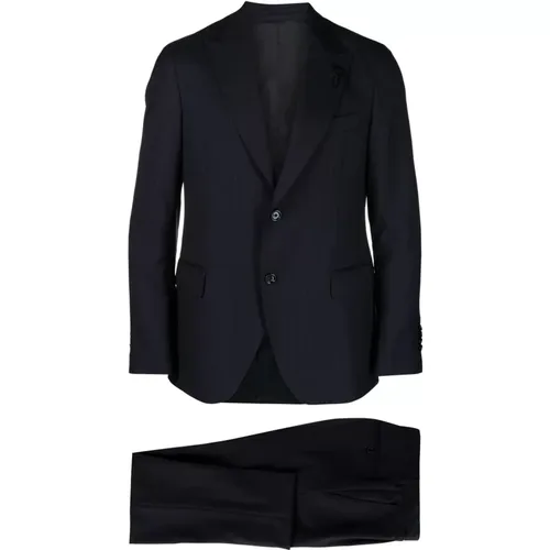 Navy Pinstripe Wool Suit , male, Sizes: XL - Lardini - Modalova