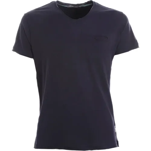 Kurzarm V-Ausschnitt Tasche T-shirt , Damen, Größe: 2XL - YES ZEE - Modalova