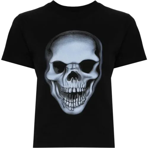 T-Shirt mit Totenkopf-Print aus Bio-Baumwolle , Damen, Größe: S - Ottolinger - Modalova