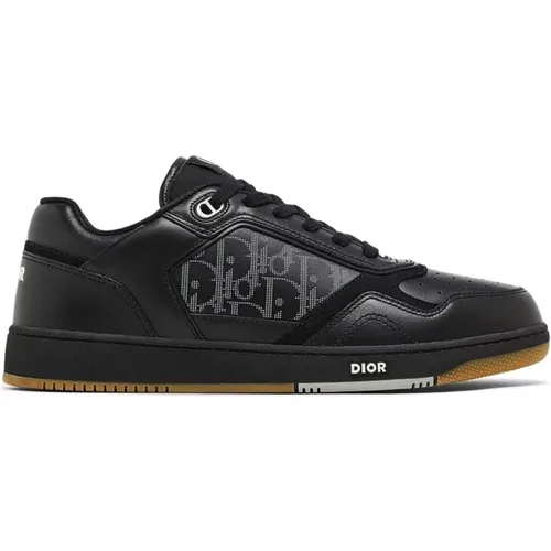 Leather Sneakers with Iconic Monogram , male, Sizes: 11 1/2 UK, 15 UK - Dior - Modalova