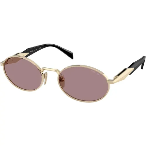 Elegant Oval Sunglasses with Purple Lenses , unisex, Sizes: 55 MM - Prada - Modalova