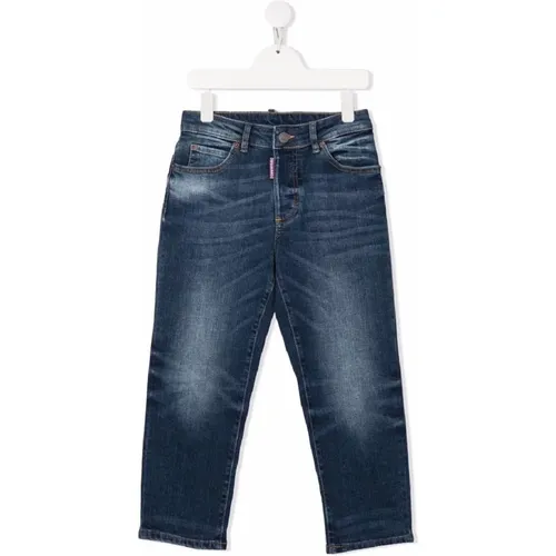 Blaue Jeans mit Abnutzungseffekten für Kinder - Dsquared2 - Modalova