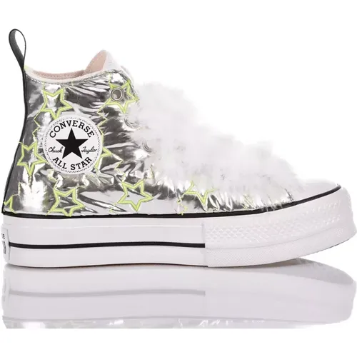 Silberne Leuchtende Plateau-Sneakers Damen - Converse - Modalova