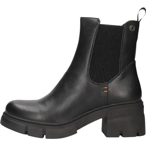 Schwarze Stiefel mit Reißverschluss und 6 cm Absatz , Damen, Größe: 39 EU - Refresh - Modalova