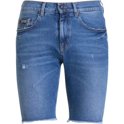 Denim Slim Fit Shorts for Men , male, Sizes: W29 - Versace Jeans Couture - Modalova