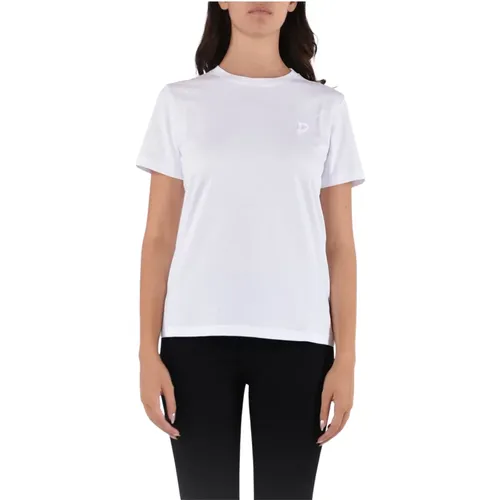 Cotton Jersey T-Shirt with Embroidered D Logo , female, Sizes: L, S - Dondup - Modalova