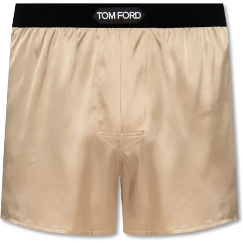 Silk boxers with logo , male, Sizes: L, M, XL, XS, 2XL, S - Tom Ford - Modalova