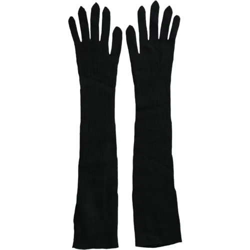 Luxuriöse Cashmere Ellenbogenlange Handschuhe , Damen, Größe: 7 IN - Dolce & Gabbana - Modalova