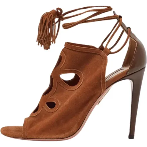 Pre-owned Suede sandals , female, Sizes: 6 UK - Aquazzura Pre-owned - Modalova