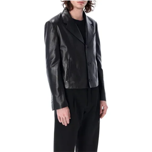 Stylish Leather Jacket Look 10 , male, Sizes: L - Salvatore Ferragamo - Modalova