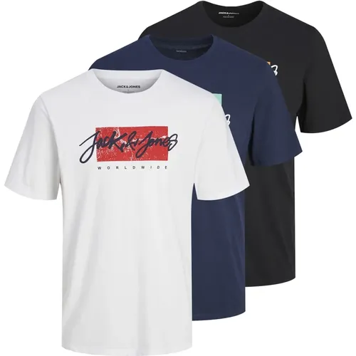 Herren T-Shirt 3er Pack , Herren, Größe: XL - jack & jones - Modalova