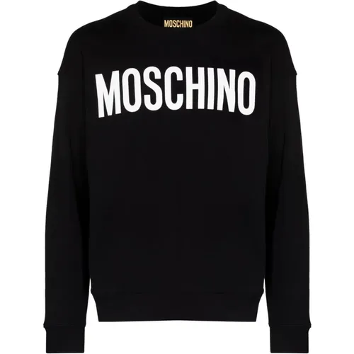 Klassischer Logo Schwarzer Pullover , Herren, Größe: L - Moschino - Modalova