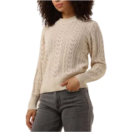 Weiße Strickpullover , Damen, Größe: L - Y.A.S - Modalova