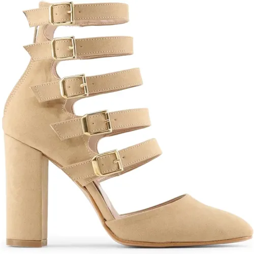 Strappy Heeled Sandals , female, Sizes: 5 UK, 6 UK, 7 UK, 4 UK - Made in Italia - Modalova