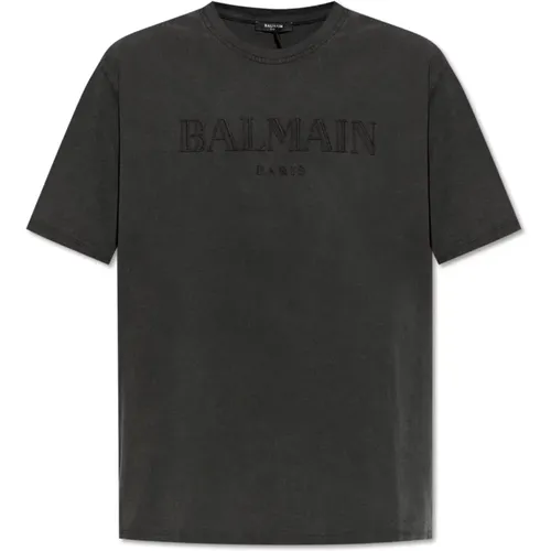 T-Shirt mit Logo , Herren, Größe: L - Balmain - Modalova