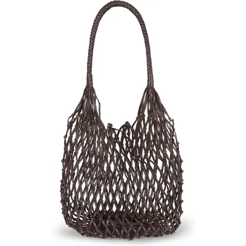 Leather Fishnet Bag , female, Sizes: ONE SIZE - Cortana - Modalova