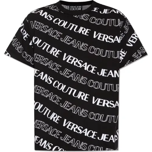 T-shirt with logo , male, Sizes: M, XL, S, L - Versace Jeans Couture - Modalova