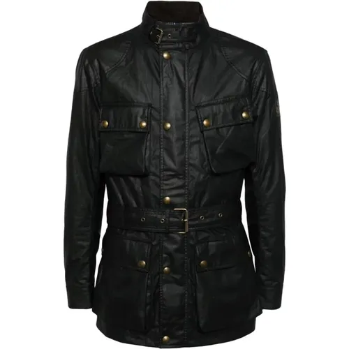 Trialmaster Jacke Schwarz Baumwolle Gewachst - Belstaff - Modalova